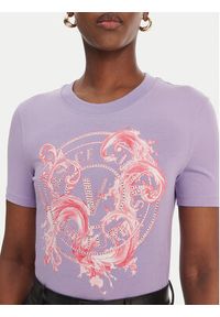Versace Jeans Couture T-Shirt 80HAHE01 CJ02E Fioletowy Slim Fit. Kolor: fioletowy. Materiał: bawełna #3