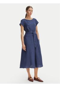 Weekend Max Mara Sukienka letnia Esordio 2615221052 Granatowy Regular Fit. Kolor: niebieski. Materiał: len. Sezon: lato #1