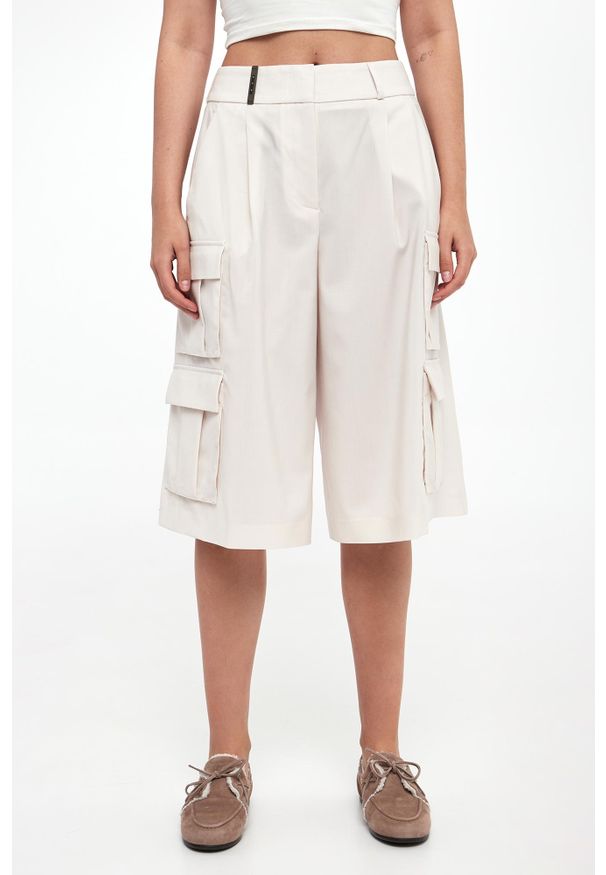 Bermudy damskie wełniane PESERICO. Materiał: wełna