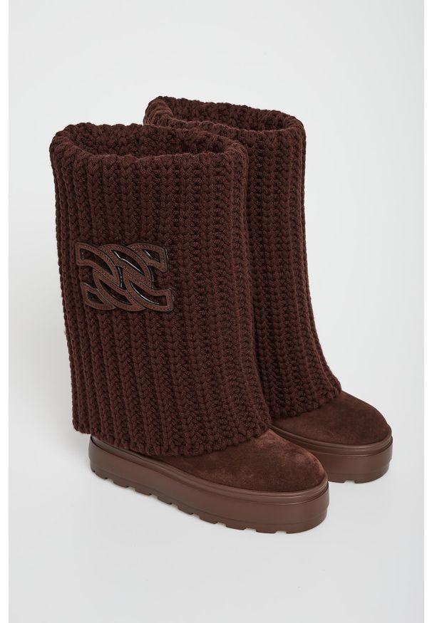 Casadei - Kozaki damskie zamszowe CASADEI. Materiał: zamsz