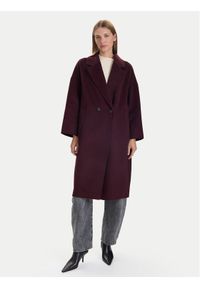 ViCOLO Płaszcz wełniany TF0003 Bordowy Regular Fit. Kolor: czerwony. Materiał: syntetyk