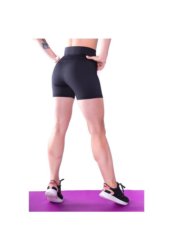 2SkIN - Szorty czarne damskie z wysokim stanem 2skin BASIC. Stan: podwyższony. Kolor: czarny. Materiał: poliester, elastan. Sport: fitness