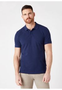 Wrangler - MĘSKIE POLO WRANGLER SS POLO NAVY W7MJK4114 112131940. Typ kołnierza: polo