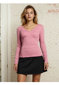 Sinsay - Prążkowana bluzka z długim rękawem - Inny. Materiał: prążkowany. Długość rękawa: długi rękaw. Długość: długie #1