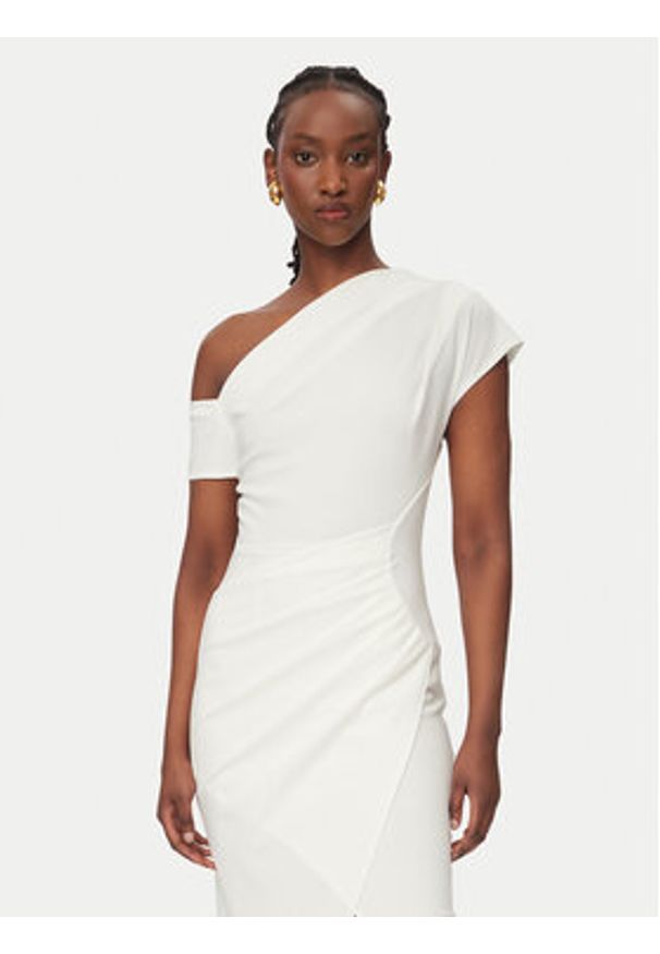 Rinascimento Sukienka koktajlowa CFC0127793003 Biały Slim Fit. Kolor: biały. Materiał: syntetyk. Styl: wizytowy