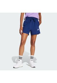 Adidas - Szorty Essentials 3-Stripes Cotton. Kolor: biały, wielokolorowy, niebieski. Materiał: bawełna