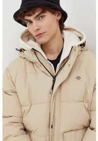 Dickies kurtka męska kolor beżowy zimowa. Kolor: beżowy. Materiał: syntetyk, materiał. Wzór: aplikacja. Sezon: zima #6