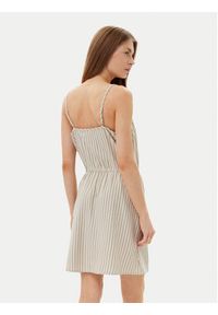 Vero Moda Sukienka letnia Mymilo 10303689 Beżowy Regular Fit. Kolor: beżowy. Materiał: len, wiskoza. Sezon: lato #3