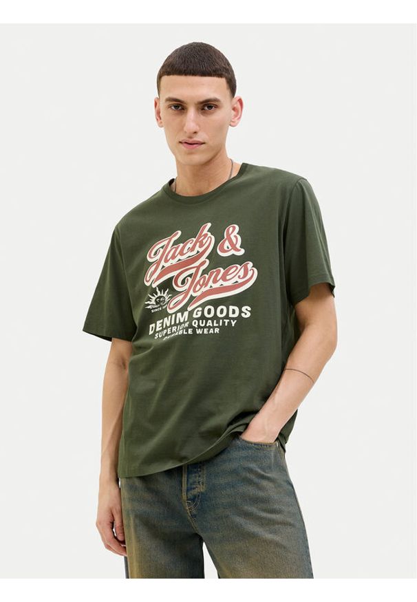 Jack & Jones - Jack&Jones T-Shirt Logo 12279535 Zielony Standard Fit. Kolor: zielony. Materiał: bawełna