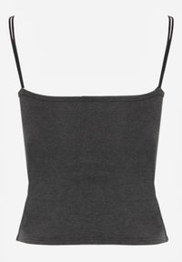 Born2be - Szary Wiskozowy Top z Podwójnymi Ramiączkami Hendrea. Okazja: na co dzień. Kolor: szary. Materiał: wiskoza. Długość rękawa: na ramiączkach. Styl: casual, elegancki #5