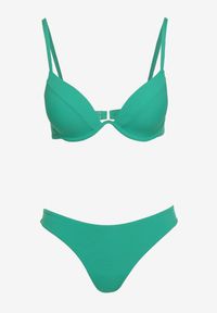 Born2be - Zielone Bikini Biustonosz z Usztywnianymi Miseczkami i Majtki Typu Figi Regulowanymi Ramiączkami Ellati. Kolor: zielony