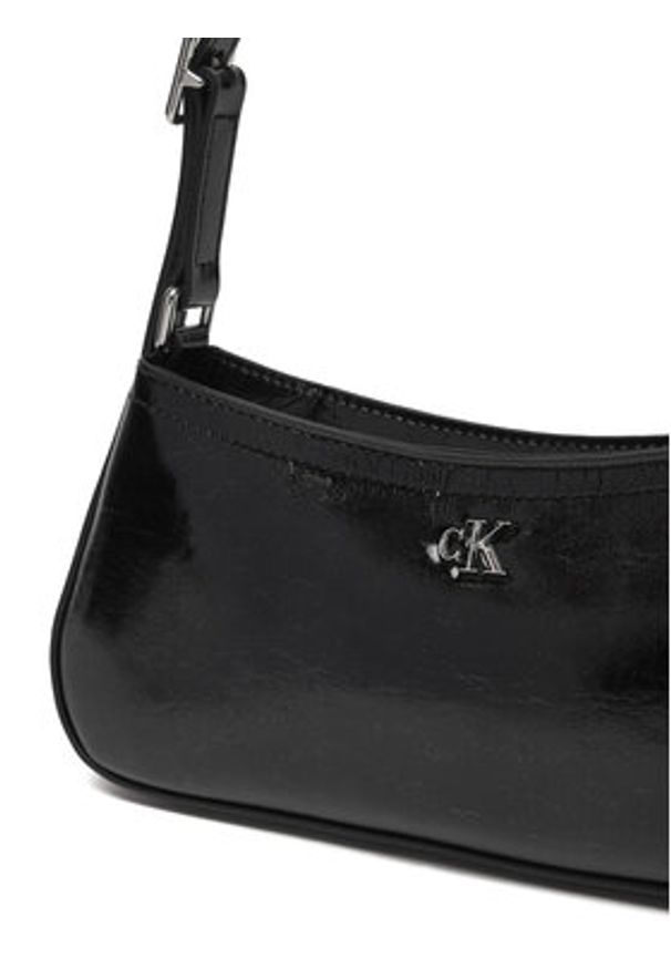 Calvin Klein Torebka Ck Metallic Small Shoulder Bag LV04F3304G Czarny. Kolor: czarny. Materiał: skórzane
