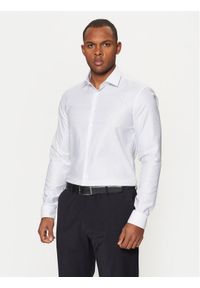 Calvin Klein Koszula K10K113855 Biały Slim Fit. Kolor: biały. Materiał: bawełna