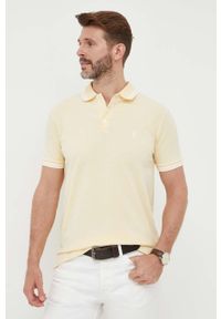 Polo Ralph Lauren polo męski kolor żółty z aplikacją. Typ kołnierza: polo. Kolor: żółty. Długość: krótkie. Wzór: aplikacja #5