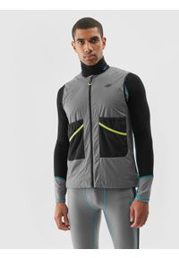 4f - 4F Bezrękawnik trekkingowy skiturowy z wypełnieniem Primaloft Active męski - szary XXL. Kolor: szary. Materiał: puch, mesh, poliester, materiał, włókno, nylon. Długość rękawa: bez rękawów. Technologia: Primaloft. Sezon: zima. Sport: narciarstwo, wspinaczka