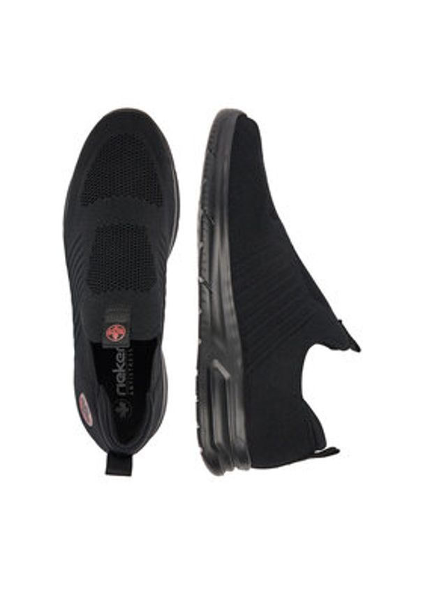 Rieker Sneakersy B7365-00 Czarny. Kolor: czarny. Materiał: materiał
