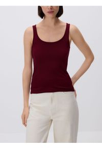 Reserved - Top z wiskozy - bordowy. Kolor: czerwony. Materiał: wiskoza #1