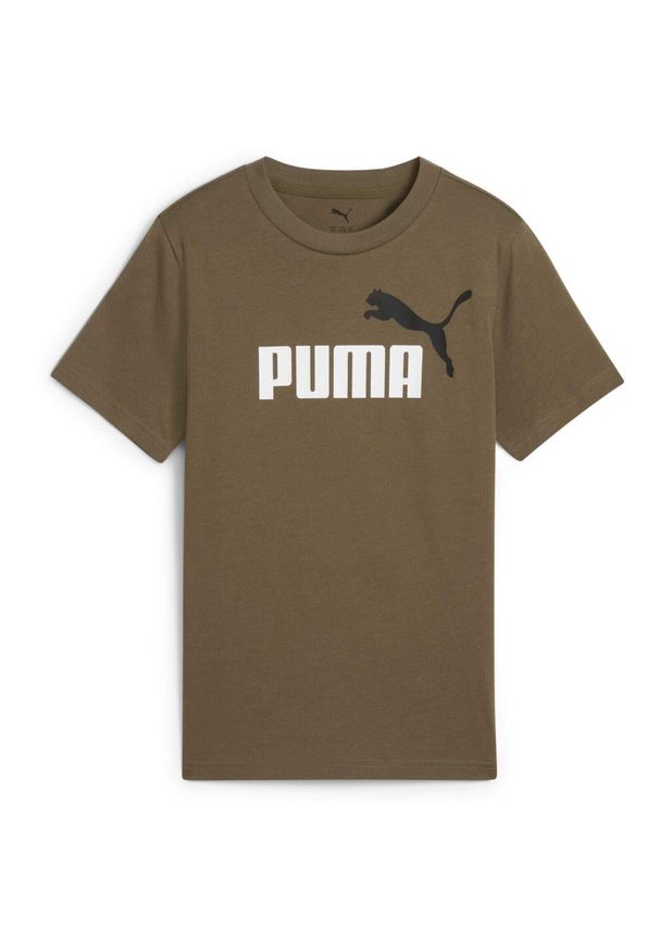 Koszulka Puma Ess 2 Color No.1 Logo Tee B, Dzieci. Kolor: brązowy. Materiał: materiał, bawełna