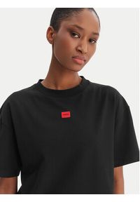 Hugo - HUGO T-Shirt Signature 50556807 Czarny Regular Fit. Kolor: czarny. Materiał: bawełna #3