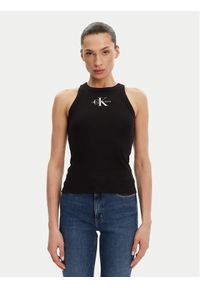 Calvin Klein Jeans Top Monologo J20J225301 Czarny Slim Fit. Kolor: czarny. Materiał: bawełna #1