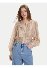 ViCOLO Bluzka TF0256 Beżowy Regular Fit. Kolor: beżowy. Materiał: syntetyk
