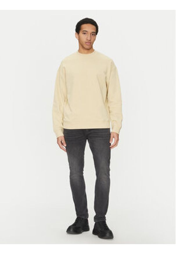 Hugo - HUGO Bluza Dapocrew 50525892 Beżowy Relaxed Fit. Kolor: beżowy. Materiał: bawełna