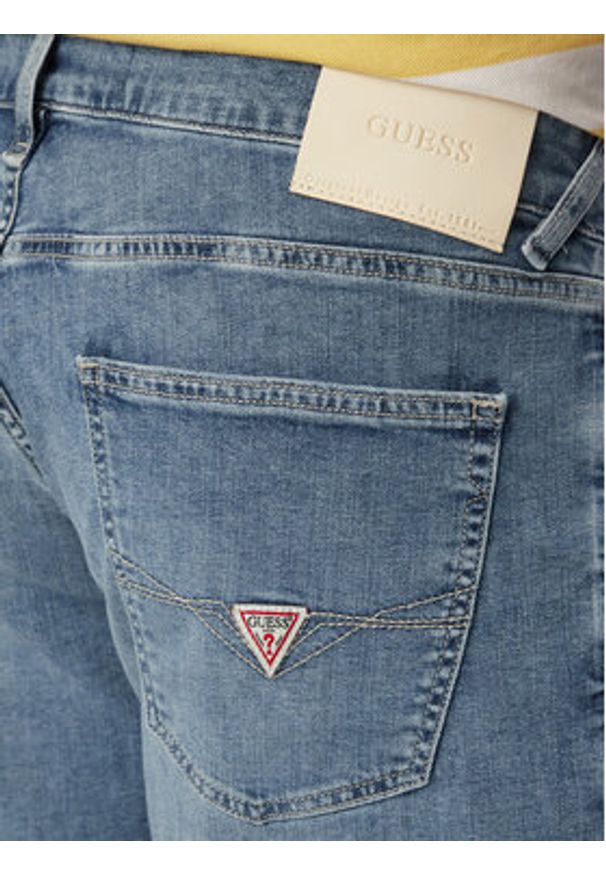 Guess Szorty jeansowe M6GD01 D0758 Niebieski jasny Regular Fit. Kolor: niebieski. Materiał: bawełna