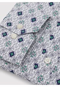 Pako Lorente - PAKO LORENTE – Męska koszula w kolorze białym w granatowo-zielony wzór. Typ kołnierza: kołnierzyk klasyczny. Kolor: zielony, biały, niebieski, wielokolorowy. Materiał: bawełna, elastan. Długość rękawa: długi rękaw. Długość: długie. Styl: klasyczny #8