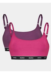 Hugo Komplet 2 biustonoszy topów Twin Bralette 50480158 Różowy. Kolor: różowy. Materiał: bawełna