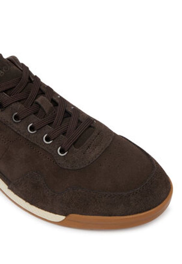 BOSS Sneakersy Nitan 50563598 Brązowy. Kolor: brązowy. Materiał: skóra, zamsz