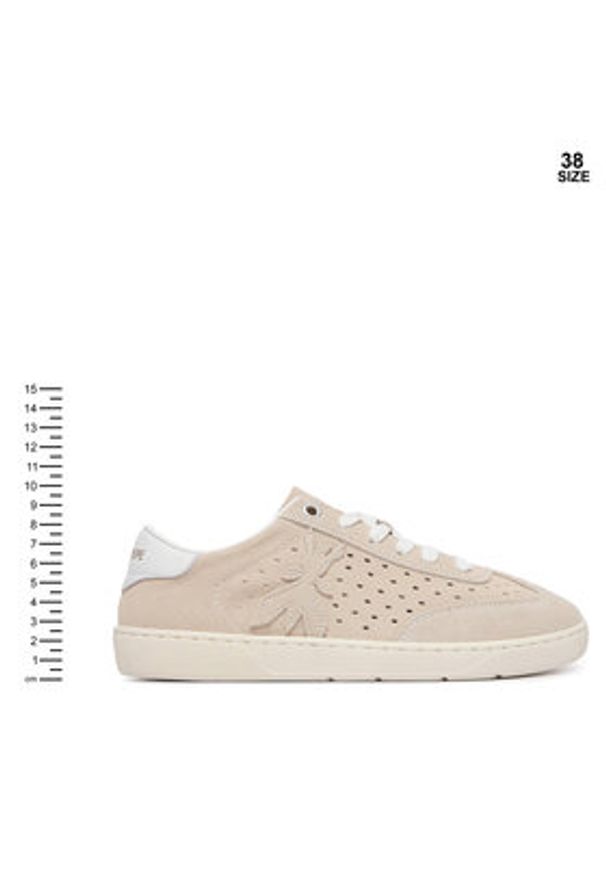 Patrizia Pepe Sneakersy PPJ362.02 Beżowy. Kolor: beżowy. Materiał: zamsz, skóra