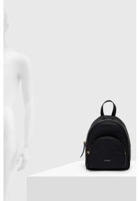 Coccinelle plecak skórzany damski kolor czarny mały gładki. Kolor: czarny. Materiał: skóra. Wzór: gładki #4