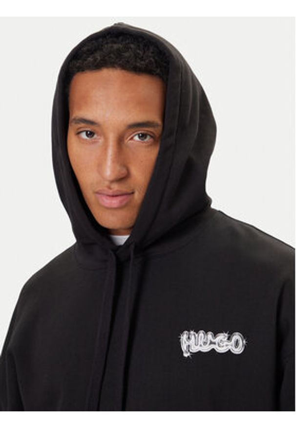 Hugo - HUGO Bluza Nyrohood 50549212 Czarny Loose Fit. Kolor: czarny. Materiał: bawełna
