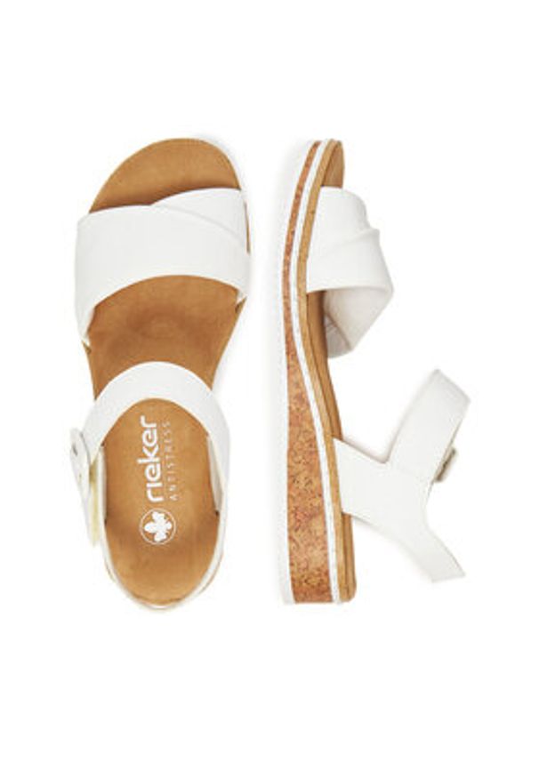 Rieker Sandały CEO-V3691-80 Biały. Kolor: biały. Materiał: skóra