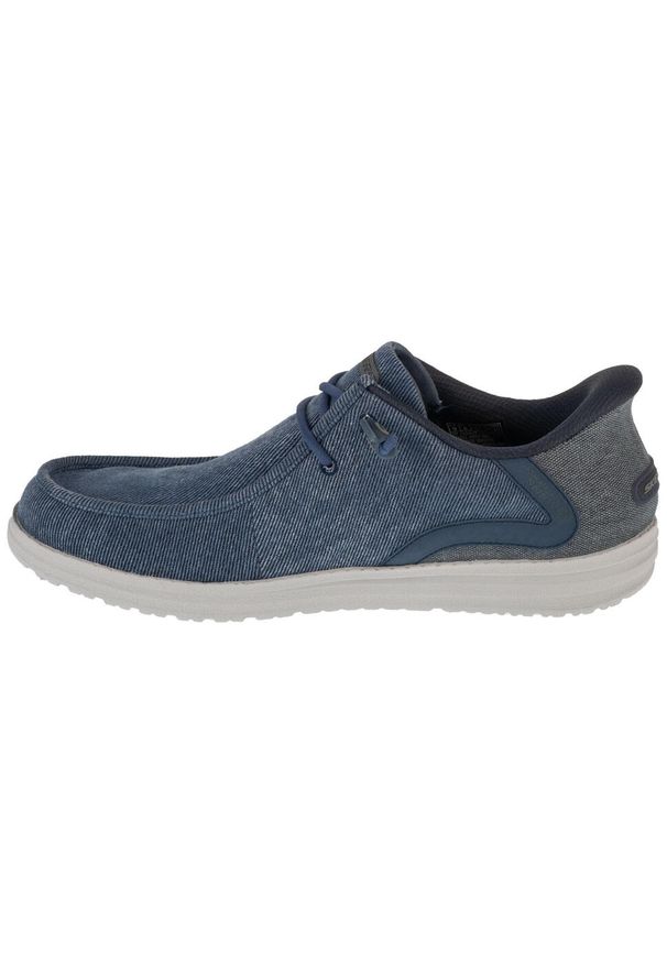 skechers - Buty sportowe Sneakersy męskie, Slip-Ins: Melson - Coronado. Kolor: niebieski. Materiał: materiał. Sport: turystyka piesza