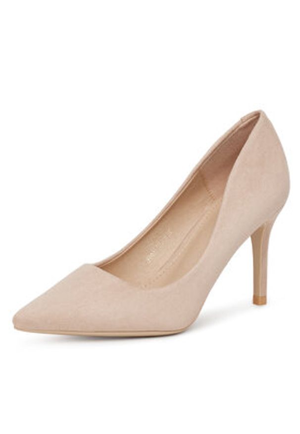 DeeZee Szpilki IV-DBC Beżowy. Kolor: beżowy. Materiał: materiał. Obcas: na szpilce