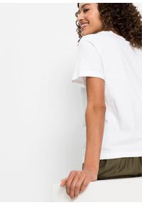 bonprix - T-shirt z czystej bawełny. Kolor: biały. Materiał: bawełna. Wzór: nadruk #3