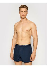 TOMMY HILFIGER - Tommy Hilfiger Bokserki Cotton Woven Boxer Icon 1U87905489 Granatowy. Kolor: niebieski. Materiał: bawełna #4