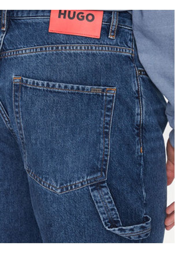 Hugo Szorty jeansowe 50489985 Niebieski Regular Fit. Kolor: niebieski. Materiał: bawełna