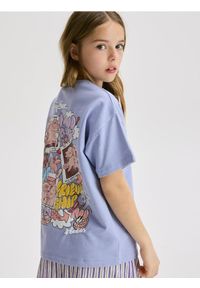 Reserved - T-shirt z nadrukiem Axolotla - niebieski. Kolor: niebieski. Materiał: bawełna. Wzór: nadruk #1