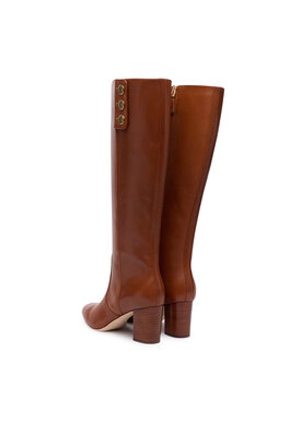 Lauren Ralph Lauren - LAUREN RALPH LAUREN Kozaki Kenndi 802977889001 Brązowy. Kolor: brązowy. Materiał: skóra