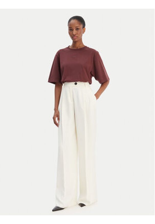 BOSS T-Shirt Enismall 50523256 Brązowy Oversize. Kolor: brązowy. Materiał: bawełna