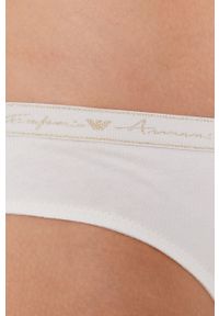 Emporio Armani Underwear Brazyliany kolor kremowy. Kolor: beżowy. Materiał: materiał, dzianina. Wzór: gładki