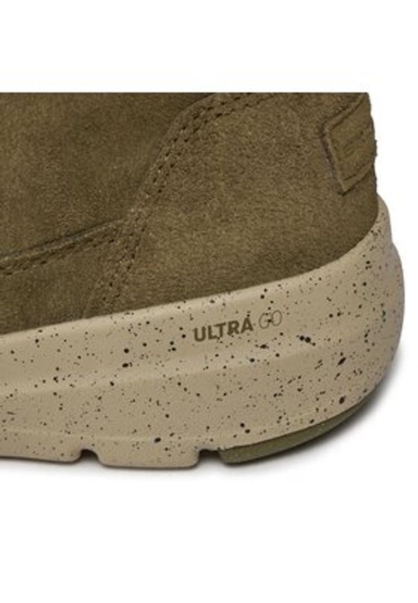 skechers - Skechers Trzewiki Glacial Ultra Woodsy 144175/OLV Khaki. Kolor: brązowy. Materiał: zamsz, skóra