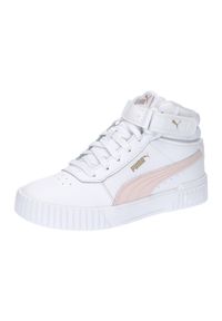 Buty do chodzenia damskie Puma Carina 2.0 Mid. Zapięcie: rzepy. Kolor: biały, różowy, wielokolorowy. Materiał: syntetyk, materiał, skóra. Szerokość cholewki: normalna. Sport: turystyka piesza