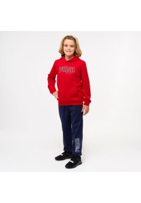 Bluza dziecięca Puma z kapturem. Typ kołnierza: kaptur. Kolor: czerwony. Materiał: bawełna, materiał