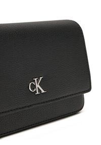 Calvin Klein Jeans Torebka Minimal Monogram Ew Flap Ph/Cb19 LV04K1027G Czarny. Kolor: czarny. Materiał: skórzane