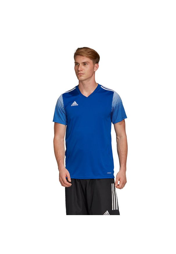 Adidas - Koszulka piłkarska męska adidas Regista 20 Jersey. Kolor: niebieski, biały, wielokolorowy. Materiał: jersey. Sport: fitness, piłka nożna