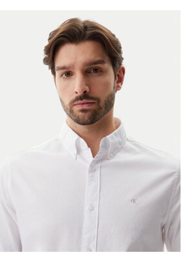 Calvin Klein Jeans Koszula Classic LV040EM125 Biały Regular Fit. Kolor: biały. Materiał: bawełna