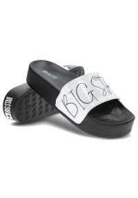 Big-Star - Białe Klapki Big Star Modne Buty Na Lato. Okazja: na plażę. Kolor: biały. Wzór: nadruk. Sezon: lato #2